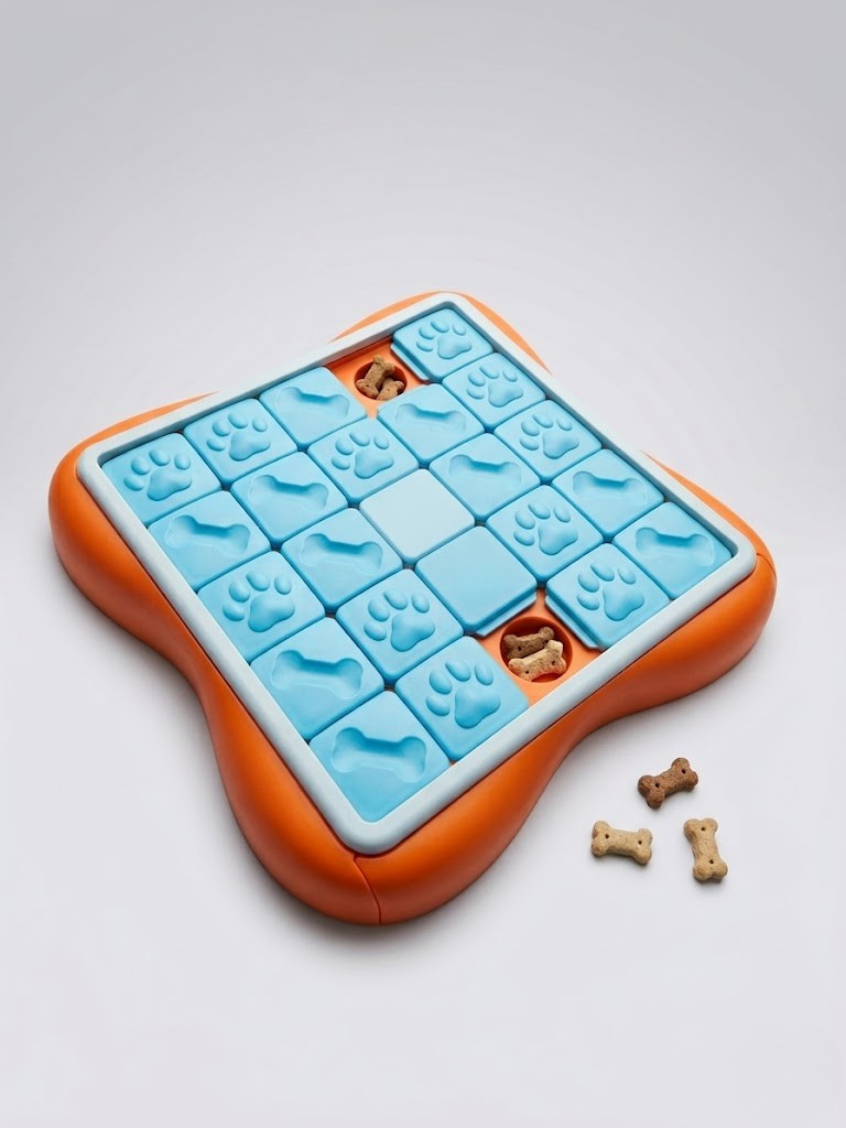 Outward Hound Challenge Slider puzzle closed on the floor